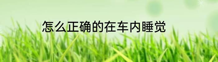 怎么正确的在车内睡觉