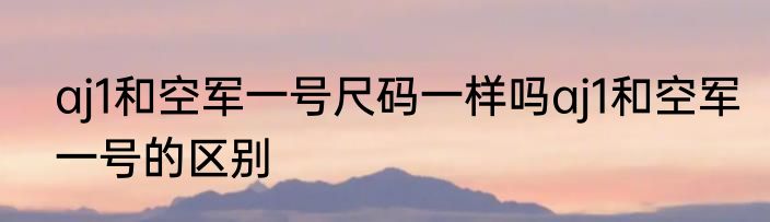 aj1和空军一号尺码一样吗aj1和空军一号的区别