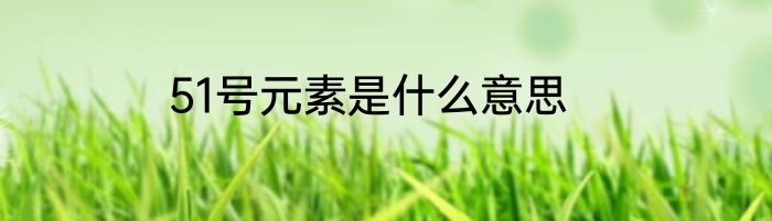 51号元素是什么意思
