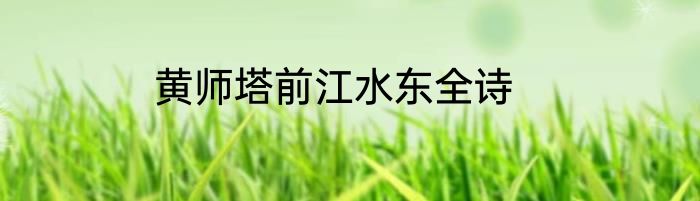 黄师塔前江水东全诗