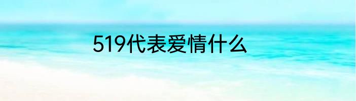 519代表爱情什么