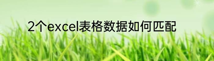 2个excel表格数据如何匹配