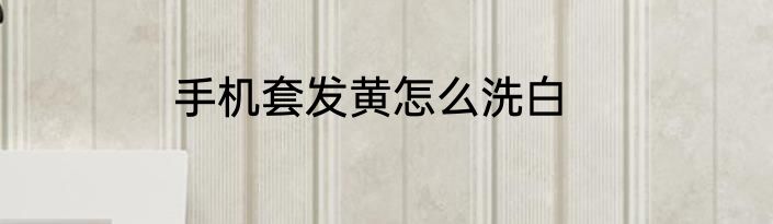 手机套发黄怎么洗白