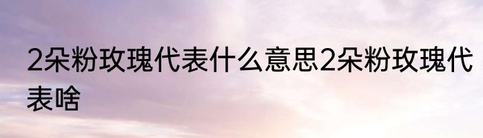 2朵粉玫瑰代表什么意思2朵粉玫瑰代表啥