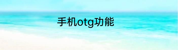 手机otg功能