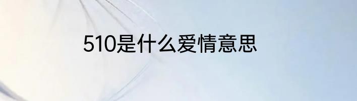 510是什么爱情意思