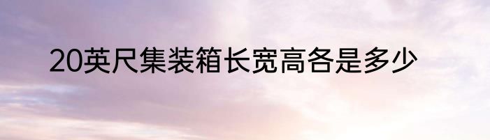 20英尺集装箱长宽高各是多少