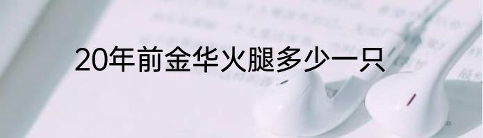 20年前金华火腿多少一只