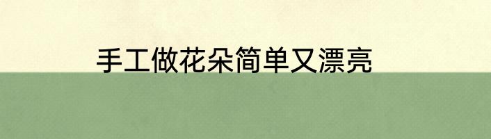 手工做花朵简单又漂亮