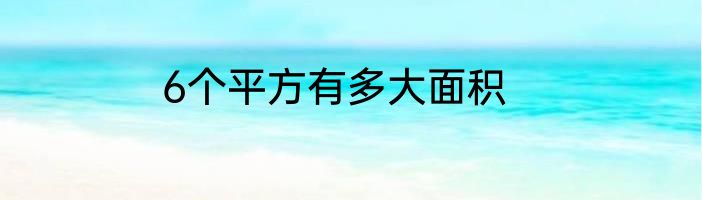 6个平方有多大面积