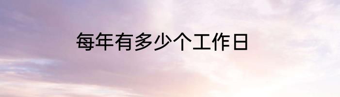 每年有多少个工作日