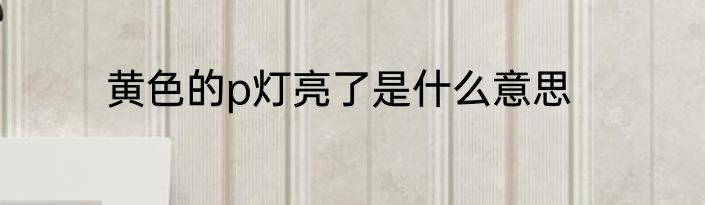 黄色的p灯亮了是什么意思