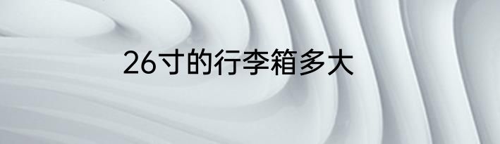 26寸的行李箱多大