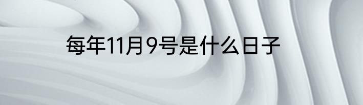 每年11月9号是什么日子