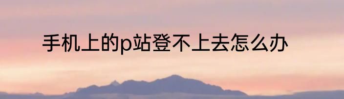 手机上的p站登不上去怎么办