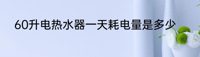 60升电热水器一天耗电量是多少