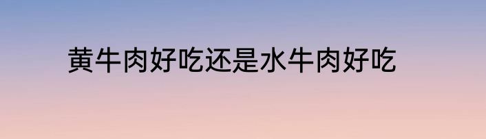 黄牛肉好吃还是水牛肉好吃