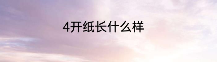 4开纸长什么样