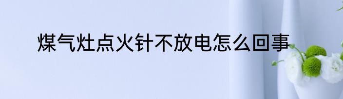 煤气灶点火针不放电怎么回事