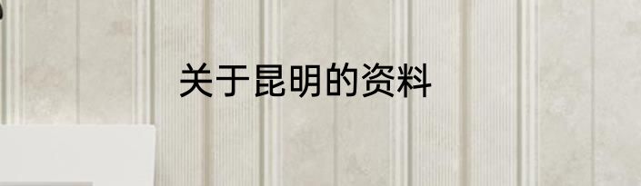 关于昆明的资料
