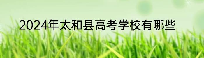 2024年太和县高考学校有哪些