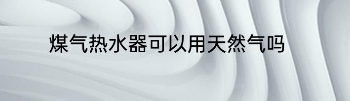 煤气热水器可以用天然气吗