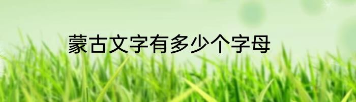 蒙古文字有多少个字母