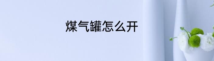 煤气罐怎么开
