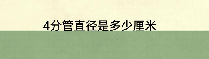 4分管直径是多少厘米