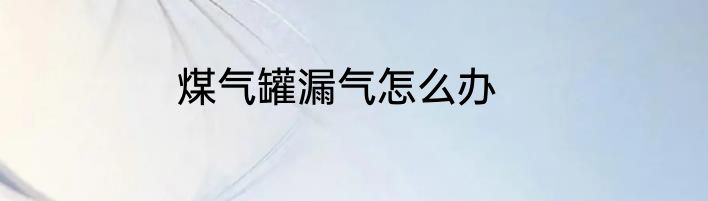 煤气罐漏气怎么办