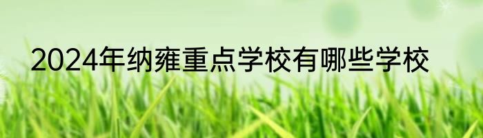 2024年纳雍重点学校有哪些学校