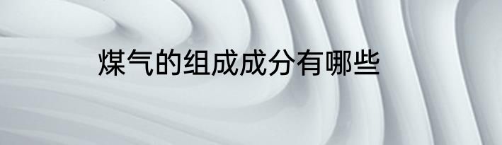 煤气的组成成分有哪些