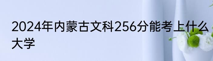 2024年内蒙古文科256分能考上什么大学