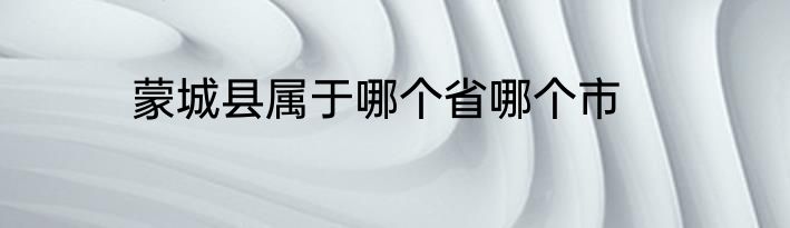 蒙城县属于哪个省哪个市