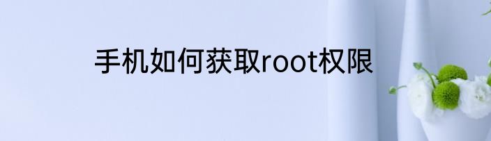 手机如何获取root权限