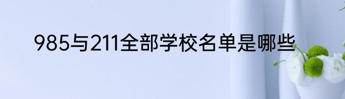 985与211全部学校名单是哪些