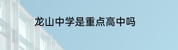龙山中学是重点高中吗