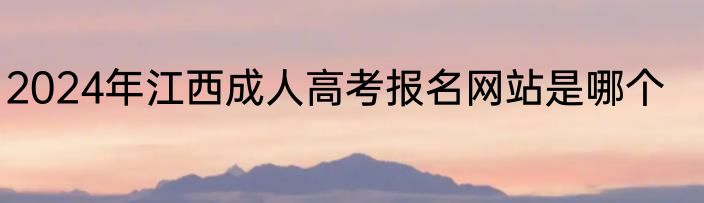 2024年江西成人高考报名网站是哪个