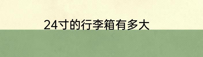 24寸的行李箱有多大