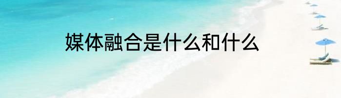 媒体融合是什么和什么
