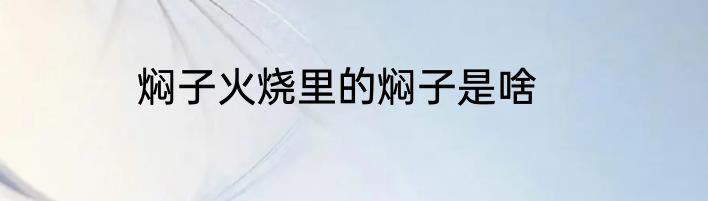 焖子火烧里的焖子是啥