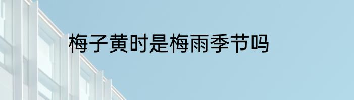 梅子黄时是梅雨季节吗