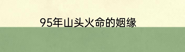 95年山头火命的姻缘