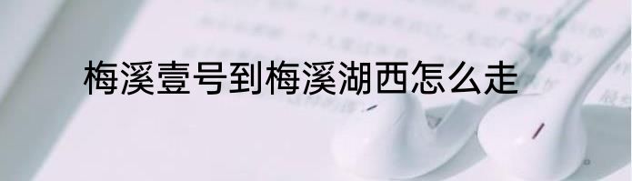 梅溪壹号到梅溪湖西怎么走