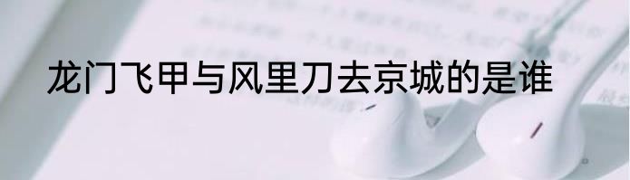 龙门飞甲与风里刀去京城的是谁