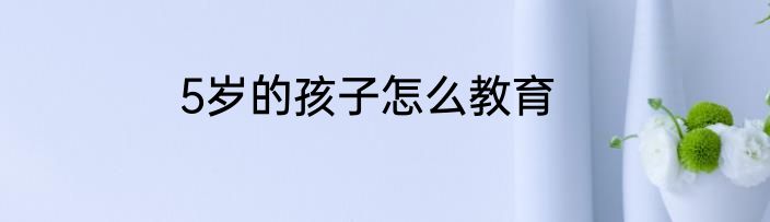5岁的孩子怎么教育