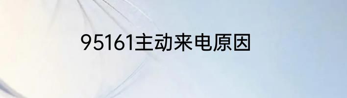 95161主动来电原因