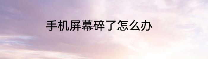 手机屏幕碎了怎么办