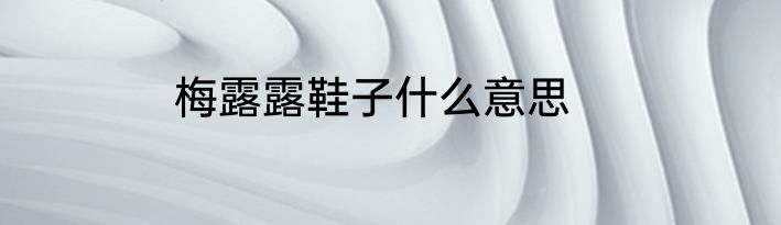梅露露鞋子什么意思