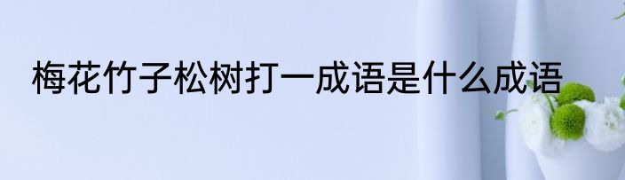 梅花竹子松树打一成语是什么成语